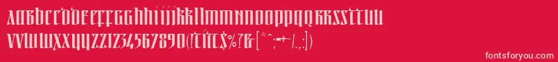 Linotypeirishtext Font – Pink Fonts on Red Background