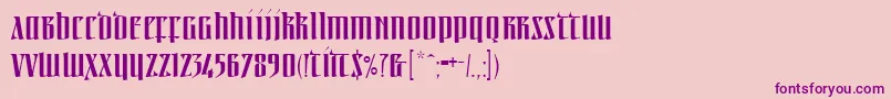 Linotypeirishtext Font – Purple Fonts on Pink Background