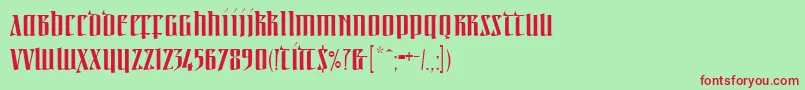 Linotypeirishtext Font – Red Fonts on Green Background