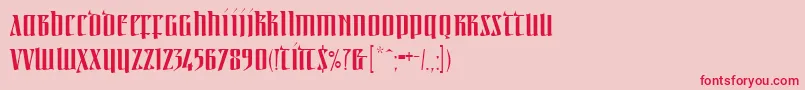 Linotypeirishtext Font – Red Fonts on Pink Background