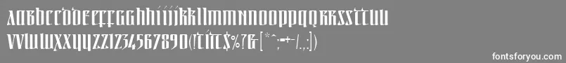 Linotypeirishtext-Schriftart – Weiße Schriften auf grauem Hintergrund