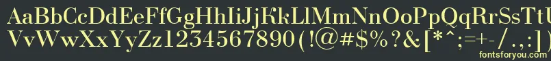 フォントABodoninova – 黒い背景に黄色の文字