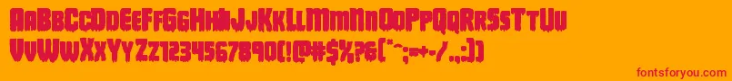 Deathbloodbold-Schriftart – Rote Schriften auf orangefarbenem Hintergrund