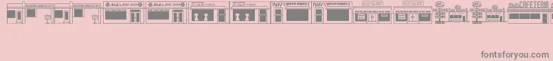 フォント50sYesterdingsJl – ピンクの背景に灰色の文字