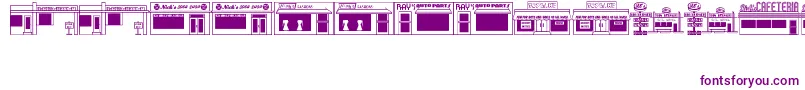 50sYesterdingsJl-Schriftart – Violette Schriften auf weißem Hintergrund