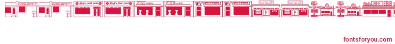 フォント50sYesterdingsJl – 白い背景に赤い文字