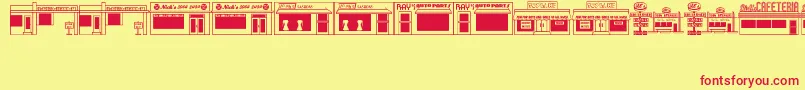 50sYesterdingsJl-fontti – punaiset fontit keltaisella taustalla