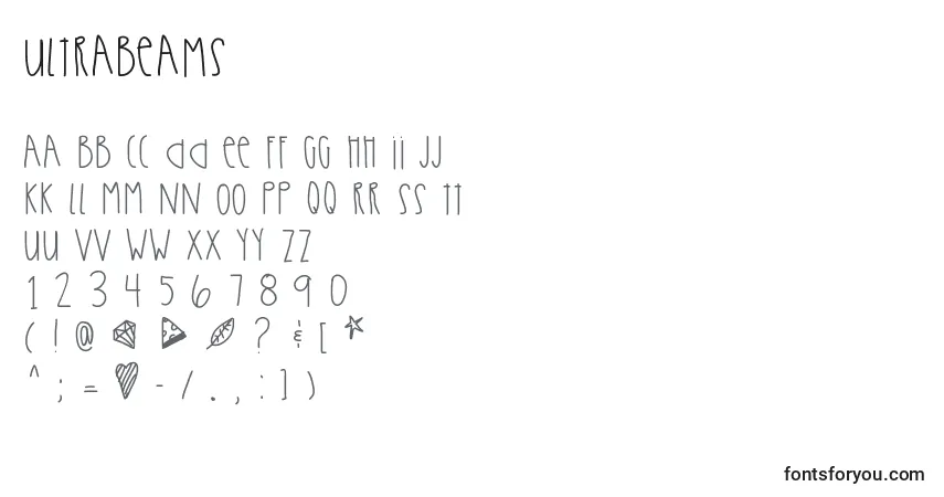 Schriftart Ultrabeams – Alphabet, Zahlen, spezielle Symbole