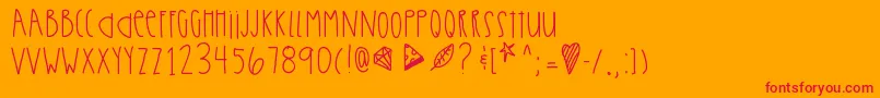 Ultrabeams Font – Red Fonts on Orange Background