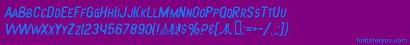 SfAtarianSystemItalic Font – Blue Fonts on Purple Background