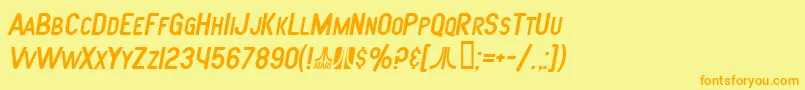 SfAtarianSystemItalic Font – Orange Fonts on Yellow Background