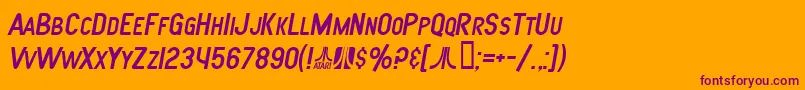 SfAtarianSystemItalic Font – Purple Fonts on Orange Background