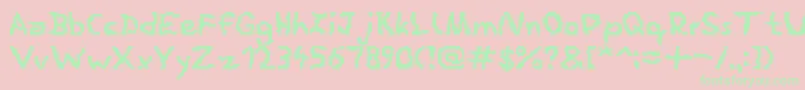 Romantics Font – Green Fonts on Pink Background