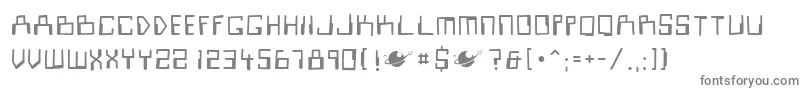 Look Sir Droids-fontti – harmaat kirjasimet valkoisella taustalla
