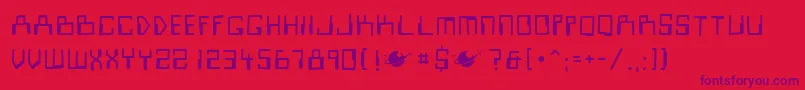 Czcionka Look Sir Droids – fioletowe czcionki na czerwonym tle