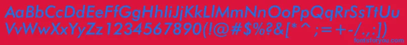 JensenItalic Font – Blue Fonts on Red Background