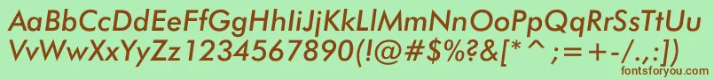 JensenItalic Font – Brown Fonts on Green Background