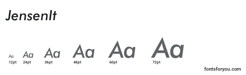 Tamanhos de fonte JensenItalic