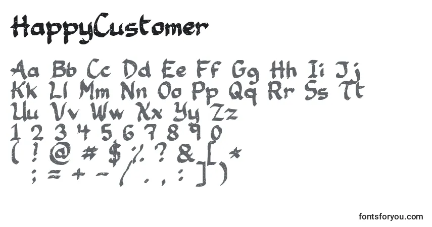 Czcionka HappyCustomer – alfabet, cyfry, specjalne znaki