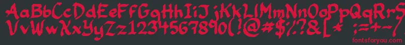 フォントHappyCustomer – 黒い背景に赤い文字