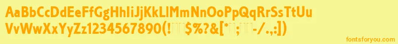 CorinthianBoldCondensedPlain Font – Orange Fonts on Yellow Background
