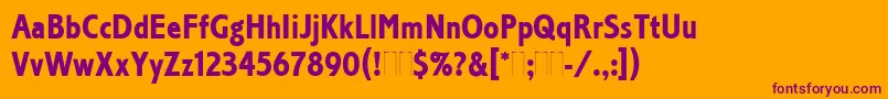 CorinthianBoldCondensedPlain Font – Purple Fonts on Orange Background