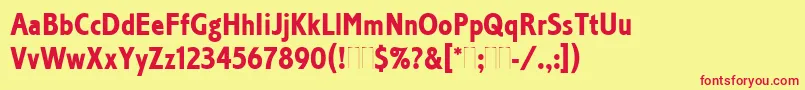 CorinthianBoldCondensedPlain Font – Red Fonts on Yellow Background