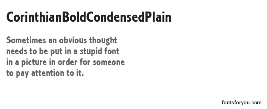 CorinthianBoldCondensedPlain -fontin tarkastelu