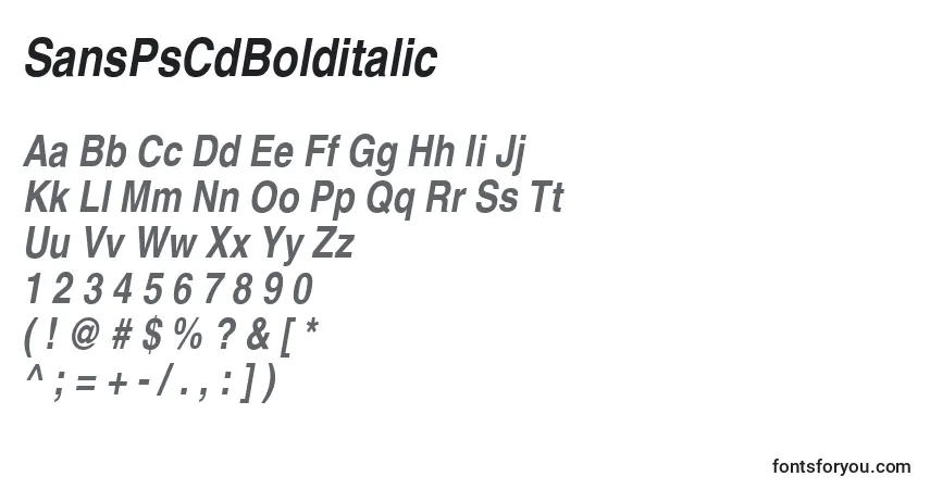 SansPsCdBolditalic Font – alphabet, numbers, special characters