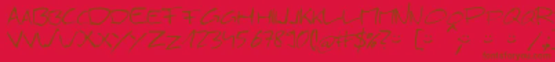 Simply21 Font – Brown Fonts on Red Background