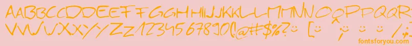 Simply21-Schriftart – Orangefarbene Schriften auf rosa Hintergrund