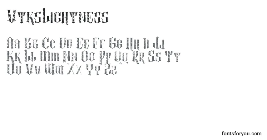 Schriftart VtksLightness2 – Alphabet, Zahlen, spezielle Symbole