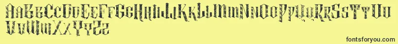 VtksLightness2 Font – Black Fonts on Yellow Background