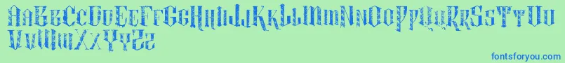 VtksLightness2 Font – Blue Fonts on Green Background