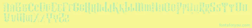 VtksLightness2 Font – Green Fonts on Yellow Background