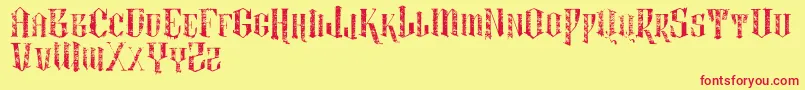 VtksLightness2 Font – Red Fonts on Yellow Background