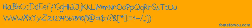 Askeshandwriting Font – Blue Fonts on Orange Background