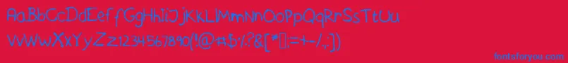 フォントAskeshandwriting – 赤い背景に青い文字
