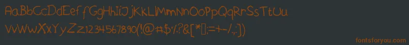Askeshandwriting-fontti – ruskeat fontit mustalla taustalla