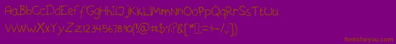 Askeshandwriting-fontti – ruskeat fontit violetilla taustalla