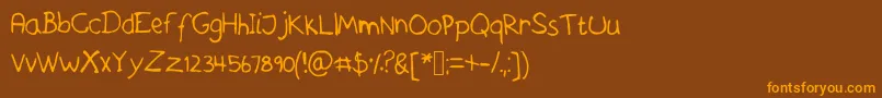 Askeshandwriting Font – Orange Fonts on Brown Background