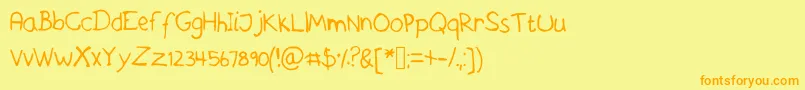 Askeshandwriting Font – Orange Fonts on Yellow Background