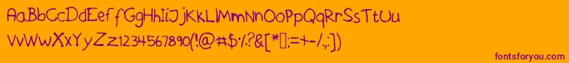 Askeshandwriting Font – Purple Fonts on Orange Background