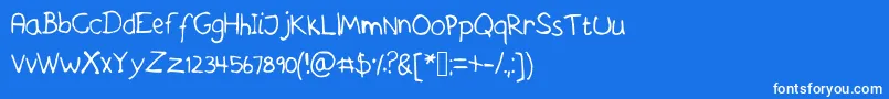 Askeshandwriting-fontti – valkoiset fontit sinisellä taustalla