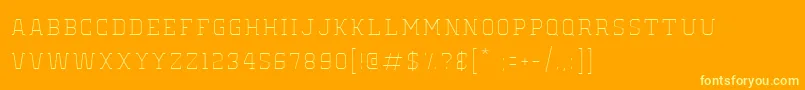 OldSchoolUnitedHairline-Schriftart – Gelbe Schriften auf orangefarbenem Hintergrund