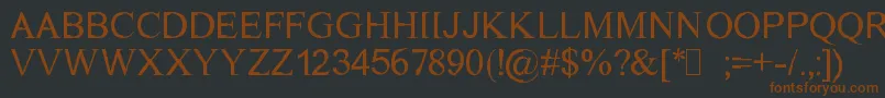 Шрифт DichotomyRegular – коричневые шрифты на чёрном фоне