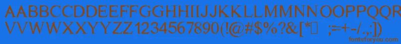 Czcionka DichotomyRegular – brązowe czcionki na niebieskim tle