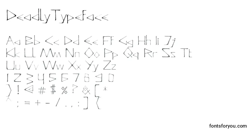 Fuente DeadlyTypeface - alfabeto, números, caracteres especiales