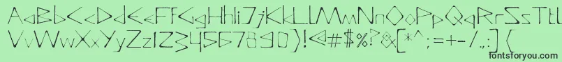 フォントDeadlyTypeface – 緑の背景に黒い文字