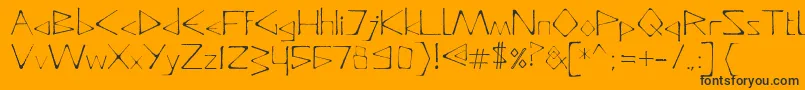 Fonte DeadlyTypeface – fontes pretas em um fundo laranja